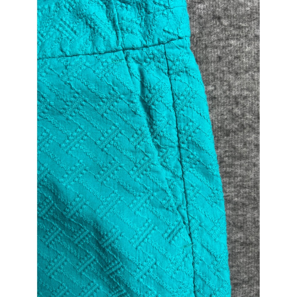 Banana Republic Hampton Fit Shorts Women's 6 Turquoise Teal Textured 100% Cotton - Picture 3 of 10